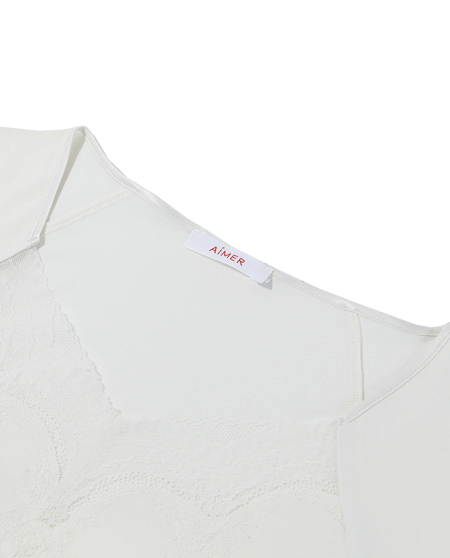 Aimer Cool-feeling Built-in Padded Nightgown - Image 9