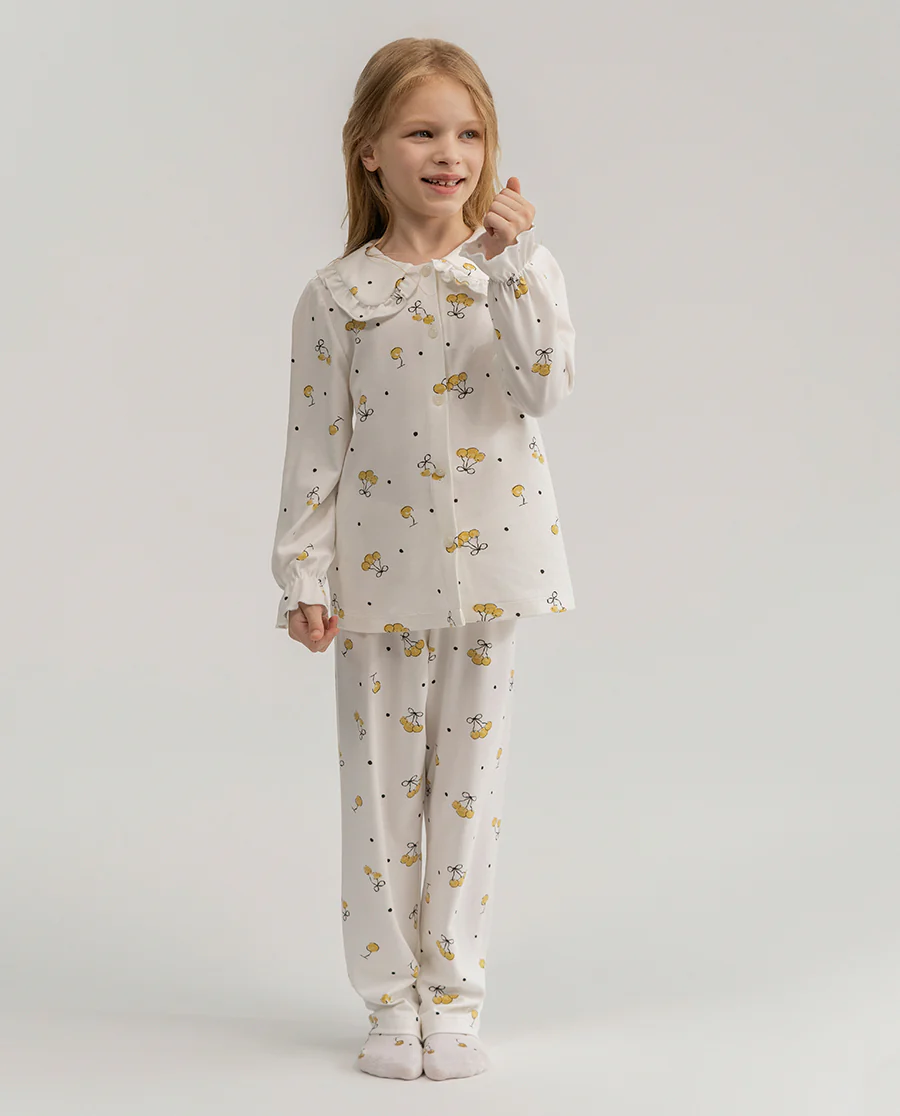 Aimer Kids Cherry Pattern Home Suit Set For Girls - Image 4