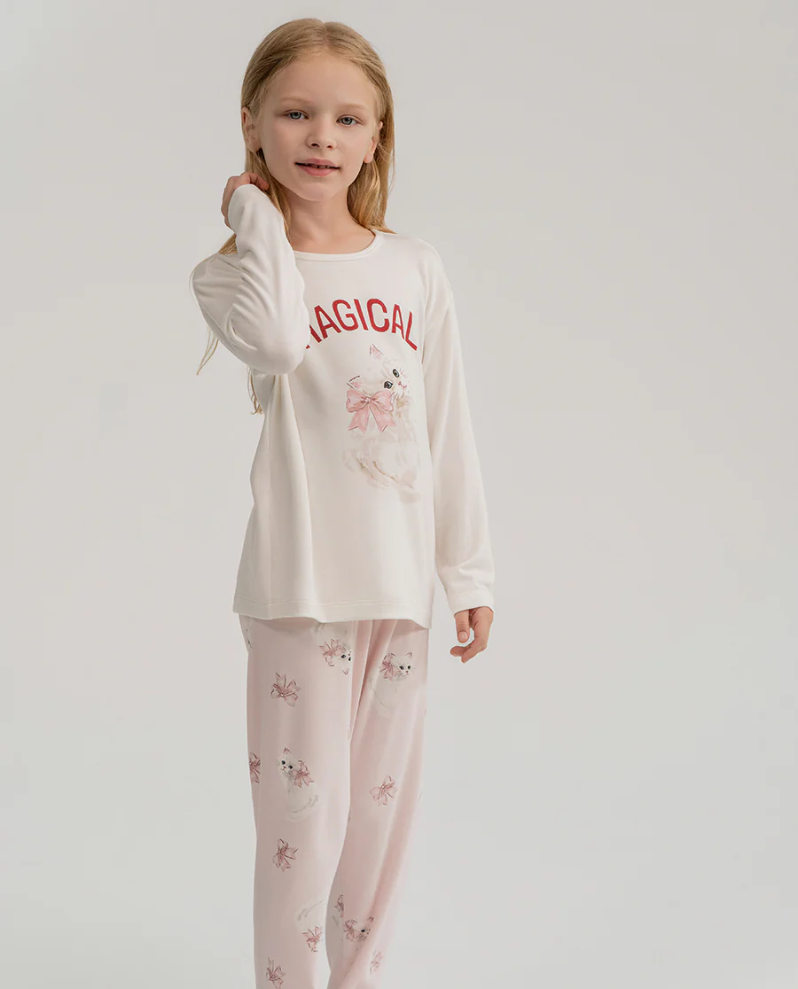 Aimer Kids Milk Homewear Set For Girls - Image 3