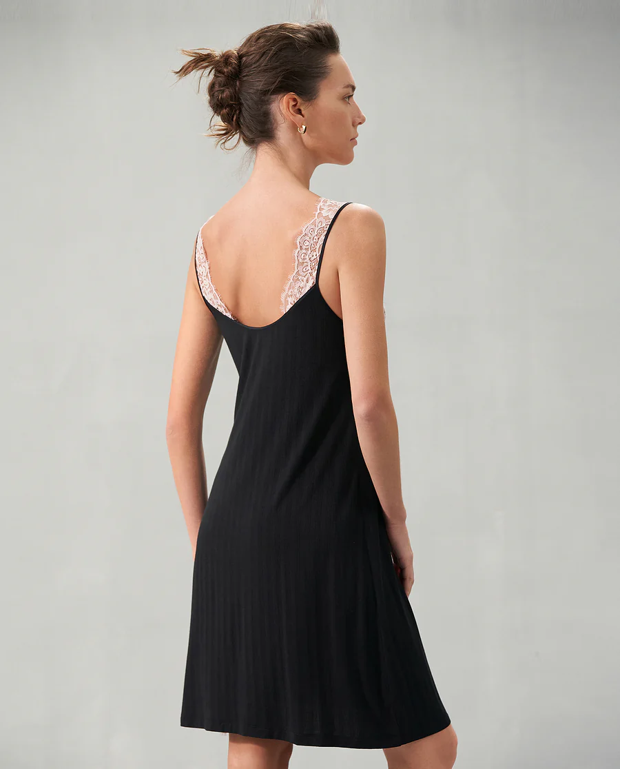 Aimer Lace Wide Shoulder Short Nightgown - Image 5