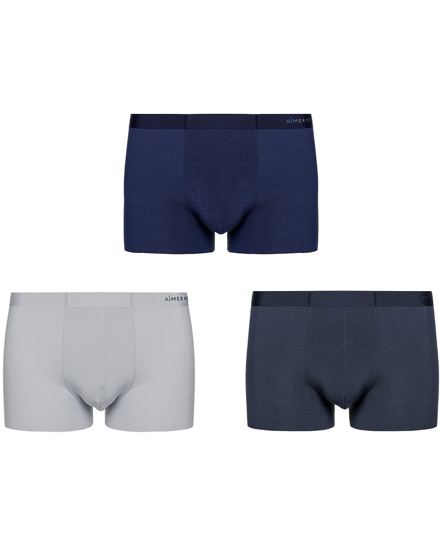 Aimer Men 3 Packs Modal Seamless Trunks - Image 5