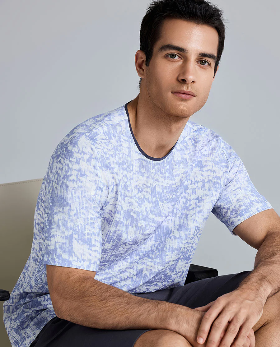 Aimer Men Algae Sleepwear Short-Sleeve Pajama Top - Image 5