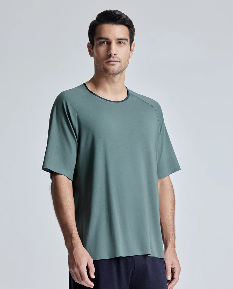 Aimer Men Crew Neck Algae Sleepwear T-Shirt - Image 4