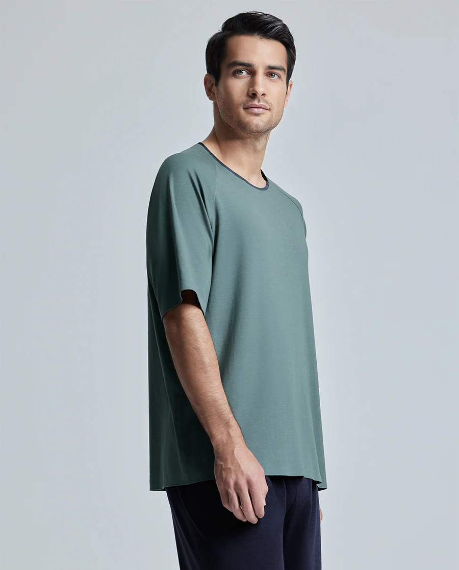 Aimer Men Crew Neck Algae Sleepwear T-Shirt - Image 5