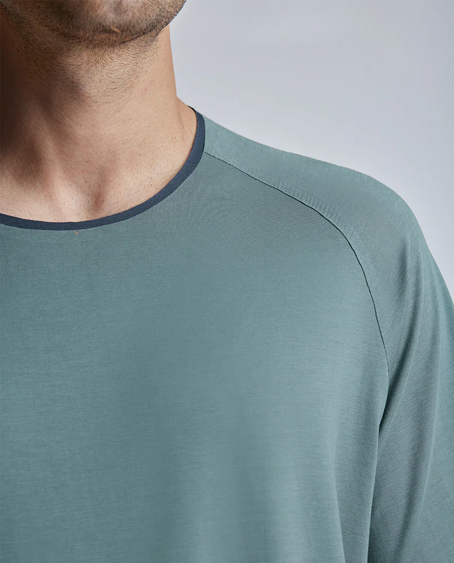 Aimer Men Crew Neck Algae Sleepwear T-Shirt - Image 6