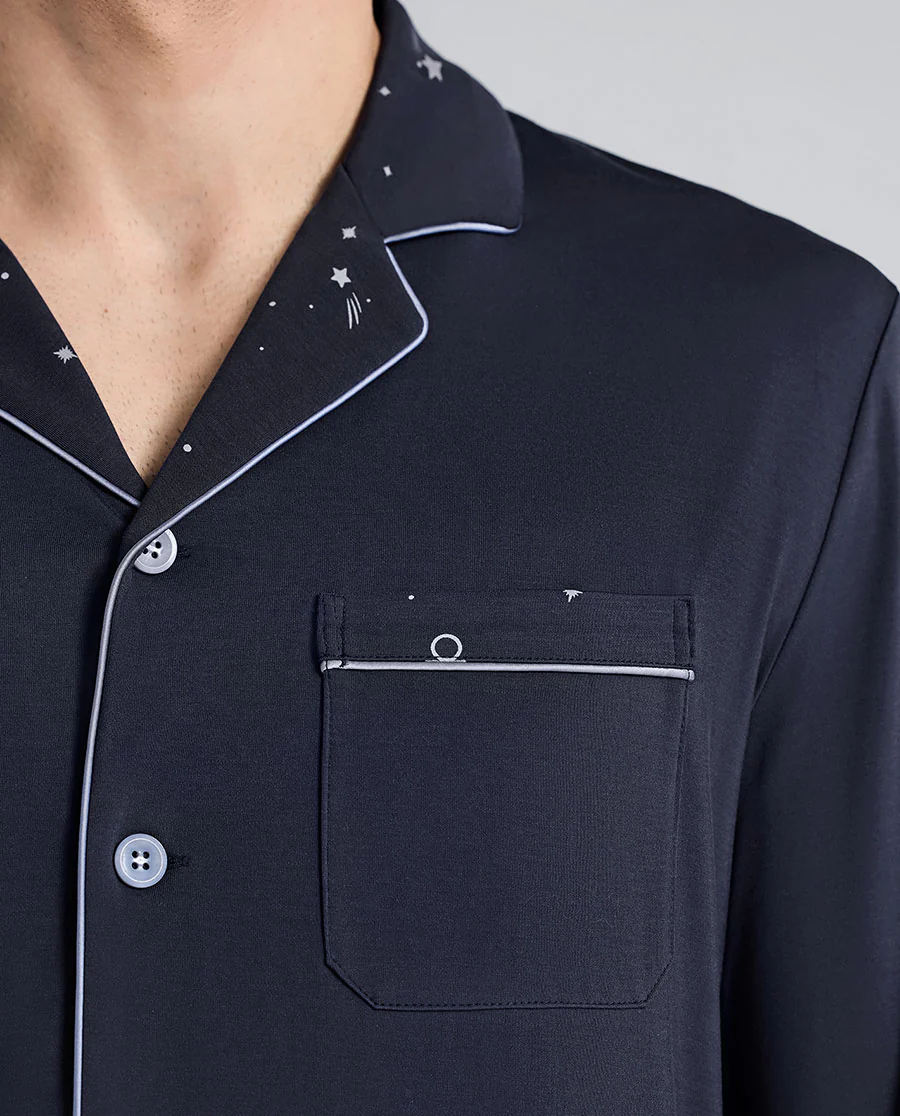 Aimer Men Milk Fiber Camp Collar Pajama Set - Image 8