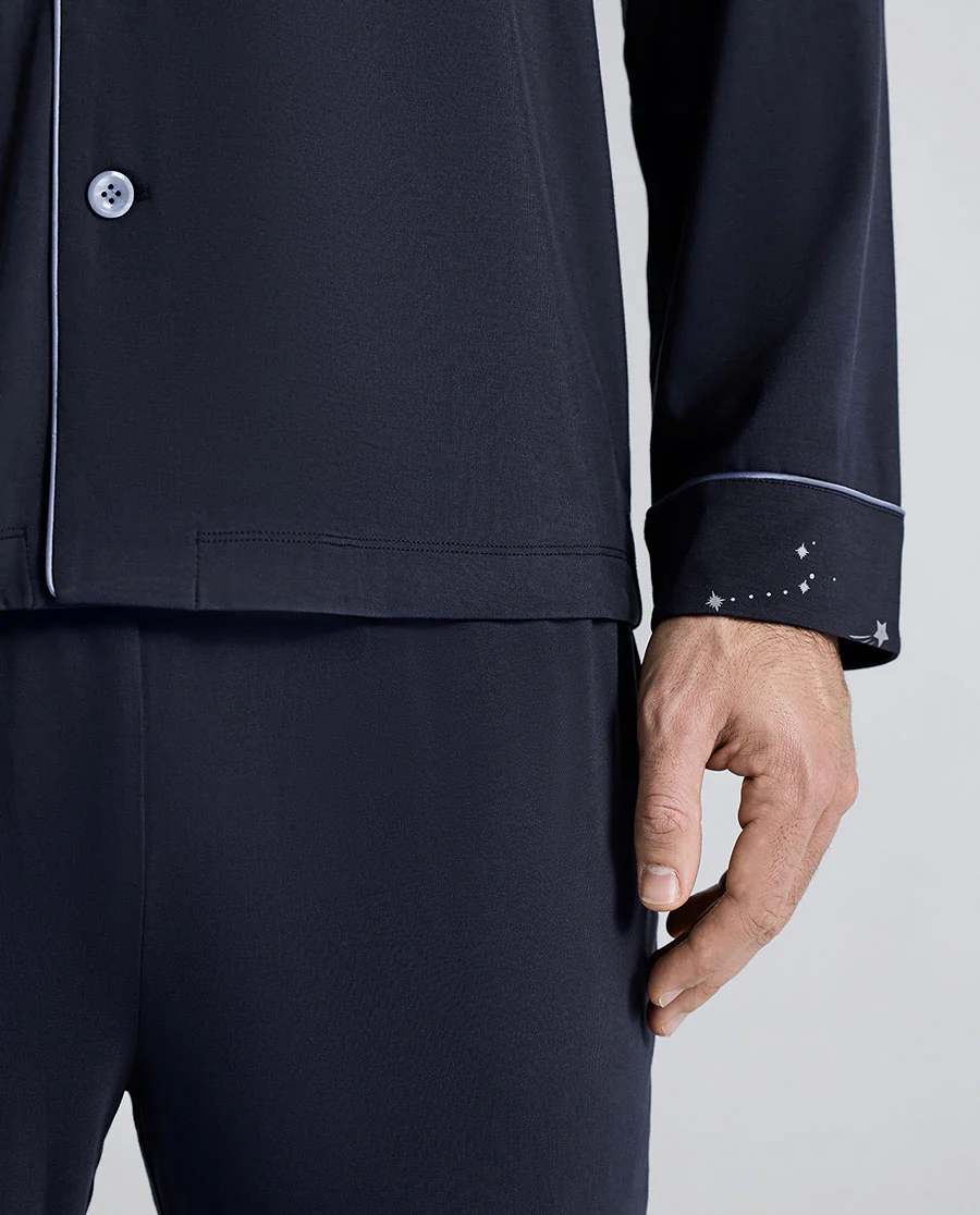 Aimer Men Milk Fiber Camp Collar Pajama Set - Image 9